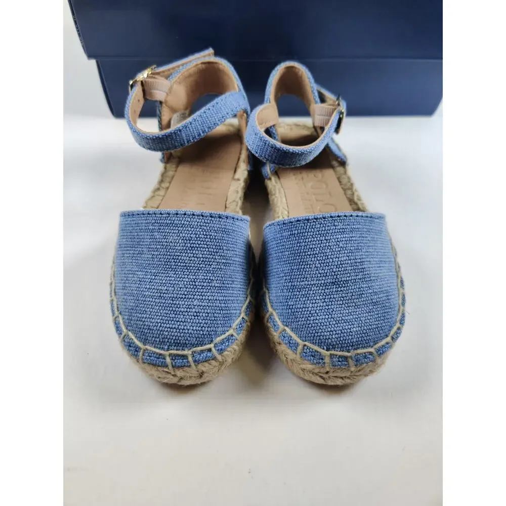 Polo Ralph Lauren Toddler Espadrille Blue Holbrook Girl's Size 6 Canvas Sandals